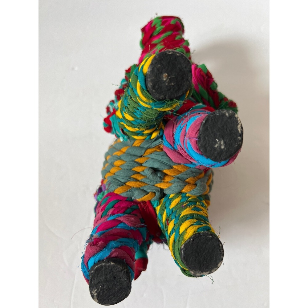 VTG Chini Colorful Twisted Rope Fabric Boho Elephant - Vintage - Picture 6 of 9